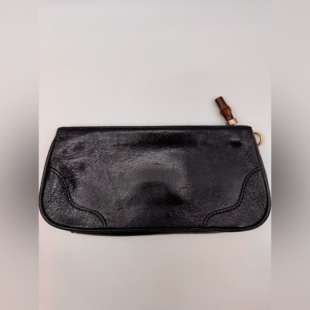 Talbots Black Leather Clutch